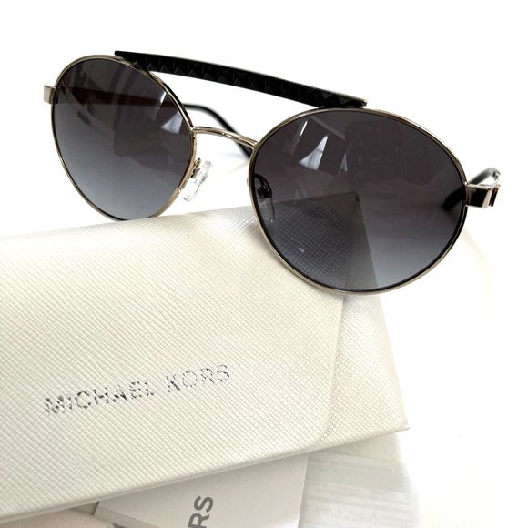New in Case Original MICHAEL KORS Milos Aviator Sunglasses Gold Metal mk1083 main image 4